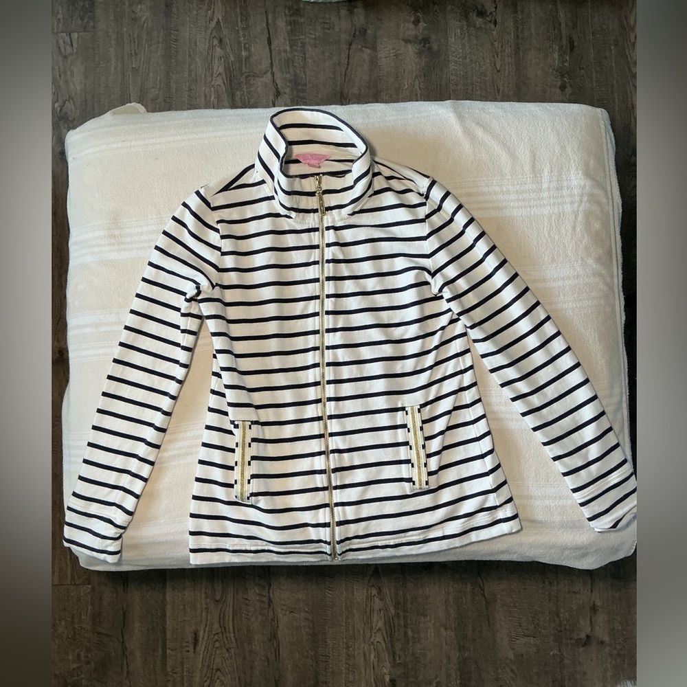Lilly Pulitzer Navy and White Striped Jacket